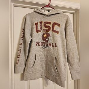 NWT USC Trojans Kids Gray Hoodie Sweatshirt Size:XL(14).